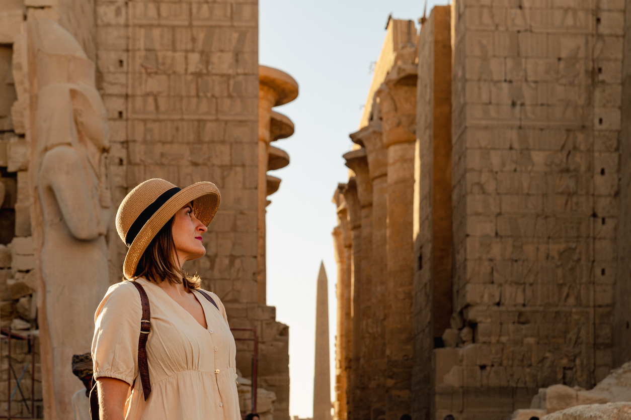 Admiring the Karnak temple