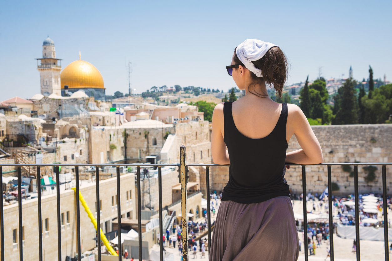 Overlooking the wailing wall