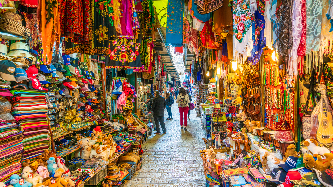 Souvenir market, in old Jerusalem